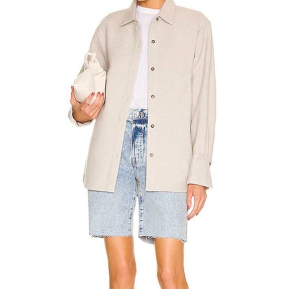 New Frame Shorts Size 29 Le Slouch Bermuda in Richlake Light Wash Jean Biker - Picture 7 of 16